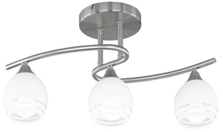 Led Plafondlamp - Plafondverlichting - Trion Covino - E14 Fitting - 3-lichts - Rond - Mat Nikkel - Aluminium Zilverkleurig