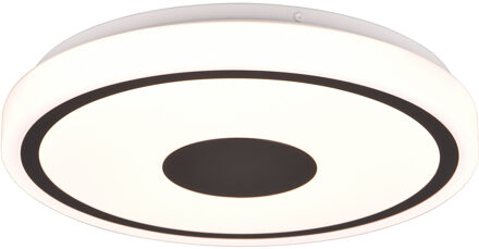 LED Plafondlamp - Plafondverlichting - Trion Duna - 16W - Warm Wit 3000K - Rond - Mat Zwart - Kunststof