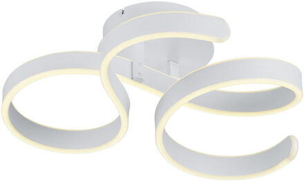 LED Plafondlamp - Plafondverlichting - Trion Frinco - 40W - Warm Wit 3000K - Dimbaar - Rond - Mat Wit - Aluminium