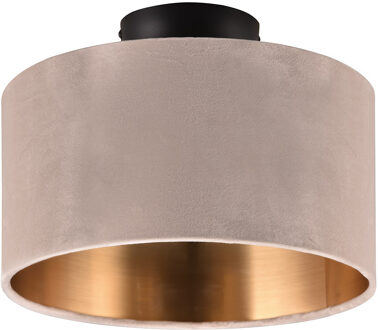 LED Plafondlamp - Plafondverlichting - Trion Julina - E14 Fitting - 2-lichts - Rond - Beige - Textiel