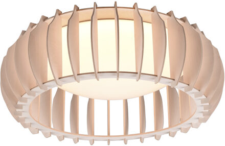 LED Plafondlamp - Plafondverlichting - Trion Manto - 16.5W - Warm Wit 3000K - Dimbaar - Rond - Houtkleur - Kunststof Bruin