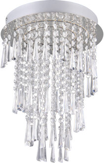 LED Plafondlamp - Plafondverlichting - Trion Mop - 18W - Dimbaar - Aanpasbare Kleur - Afstandsbediening - Rond - Chroom - Metaal Helder/Koud wit;Warm wit;Natuurlijk wit