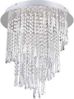 LED Plafondlamp - Plafondverlichting - Trion Mop - 30W - Dimbaar - Aanpasbare Kleur - Afstandsbediening - Rond - Chroom Zilverkleurig