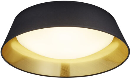 LED Plafondlamp - Plafondverlichting - Trion Pinton - 18W - Warm Wit 3000K - Rond - Mat Zwart - Textiel