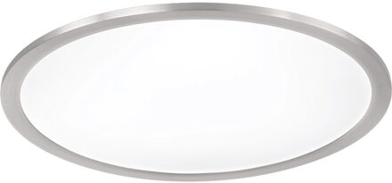 LED Plafondlamp - Plafondverlichting - Trion Povino - 26W - Warm Wit 3000K - Dimbaar - Rond - Mat Nikkel - Aluminium Zilverkleurig