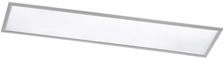 LED Plafondlamp - Plafondverlichting - Trion Povino - 31W - Warm Wit 3000K - Dimbaar - Rechthoek - Mat Nikkel - Zilverkleurig