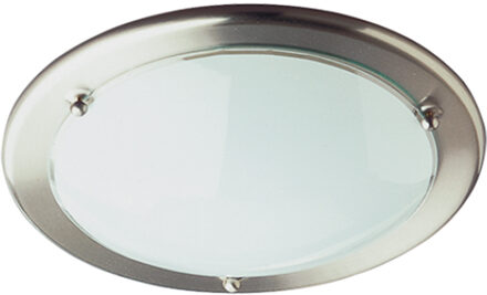 LED Plafondlamp - Plafondverlichting - Trion Primy - E27 Fitting - Rond - Mat Nikkel - Aluminium Zilverkleurig