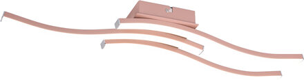 LED Plafondlamp - Plafondverlichting - Trion Ritonu - 15W - Natuurlijk Wit 4000K - Dimbaar - Rechthoek - Mat Roségoud - Roze