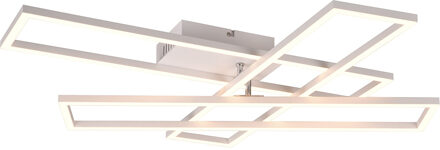 LED Plafondlamp - Plafondverlichting - Trion Rosso - 36W - Aanpasbare Kleur - Afstandsbediening - Dimbaar - Vierkant - Mat Wit - Metaal Helder/Koud wit;Warm wit;Natuurlijk wit