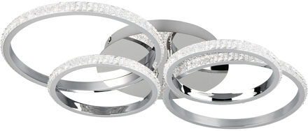 LED Plafondlamp - Plafondverlichting - Trion Serai - 27W - Natuurlijk Wit 4000K - Dimbaar - Rond - Chroom - Metaal