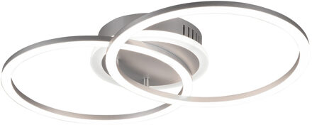 LED Plafondlamp - Plafondverlichting - Trion Venda - 25W - Warm Wit 3000K - Dimbaar - Rond - Mat Titaan - Aluminium Zilverkleurig