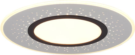 LED Plafondlamp - Plafondverlichting - Trion Virsa - 44W - Aanpasbare Kleur - Dimbaar - Afstandsbediening - Rond - Mat Zilverkleurig