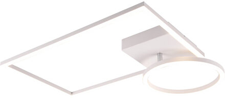 LED Plafondlamp - Plafondverlichting - Trion Viyona - 24W - Natuurlijk Wit 4000K - Dimbaar - Rechthoek - Mat Wit