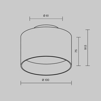 LED plafondlamp Planet, wit Ø 10cm aluminium 3.000K