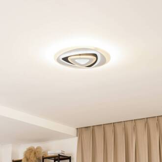 LED plafondlamp Rebeka, Ø 50 cm, CCT, afstandsbediening wit, antraciet, opaal