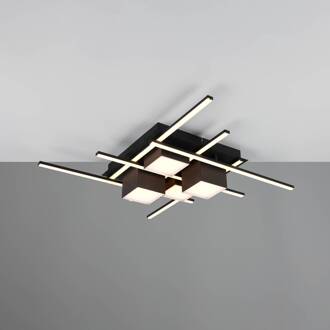 LED plafondlamp Roger, zwart mat, metaal, CCT, afstandsbediening.