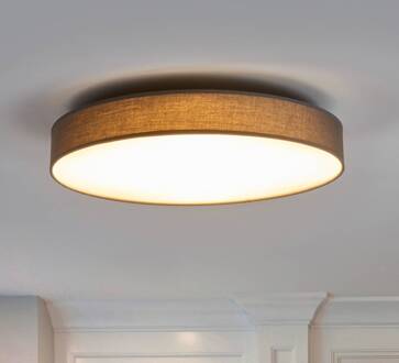 LED plafondlamp Saira, Ø 50 cm, grijs, textiel grijs, wit