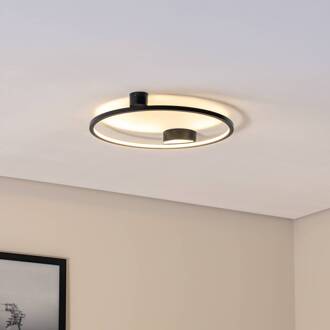 LED plafondlamp Saturno, zwart, Ø 50 cm, metaal, 4.000 K