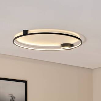 LED plafondlamp Saturno, zwart, Ø 80 cm, metaal, 4.000 K