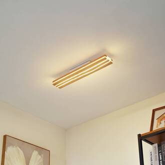 LED plafondlamp Silja, hout, 100 cm, 3000K lichtgekleurd hout