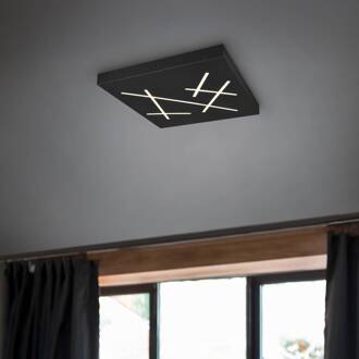 LED plafondlamp Snip, matzwart, lengte 50 cm, metaal, CCT