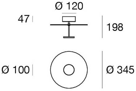 LED plafondlamp Stilo_S, wit, Ø 35 cm