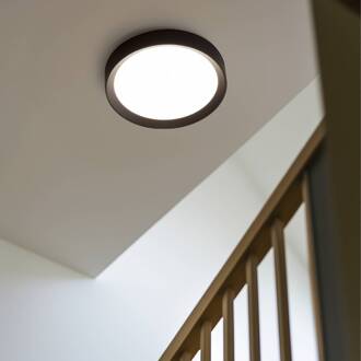 LED plafondlamp Tara R, Ø 31,4 cm, zwart, aluminium, 3.000 K