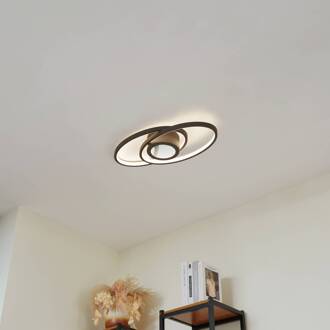 LED plafondlamp Thalina, 60cm, dimbaar, Infinity Tunnel zwart, wit, transparant