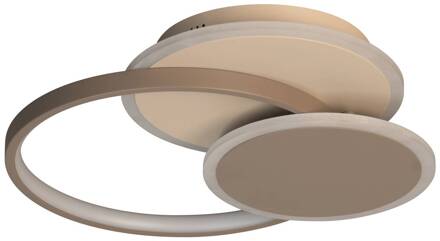 LED plafondlamp Tomo, greige/zandkleurig, 40 cm, metaal, CCT grijs, zand