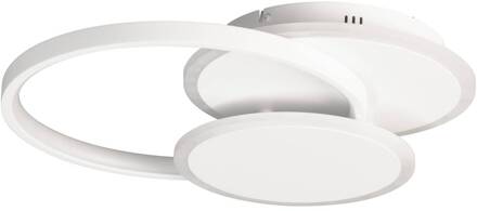 LED plafondlamp Tomo, wit, 40 cm, metaal, afstandsbediening, CCT, dimbaar