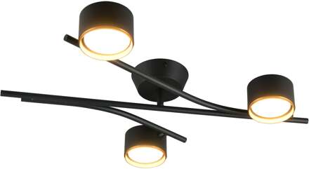 LED Plafondlamp - Trio Select Coda - 3 Lichtpunten - GX53-fitting - Draaibaar - IP20 - Zwart/Goud - Metaal