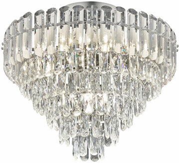 LED Plafondlamp - Trio Select Malizia - 12 Lichtpunten - E14-fitting - IP20 - Chroom - Metaal