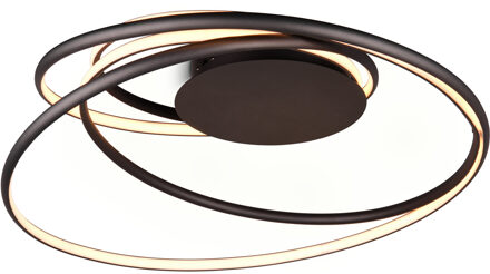 LED Plafondlamp - Trio Select Nala - 1 Lichtpunt van 57 Watt - Dimbaar - Aanpasbare Lichtkleur - IP20 - Mat Zwart - Metaal Zeer Warm Wit;Warm wit;Natuurlijk wit