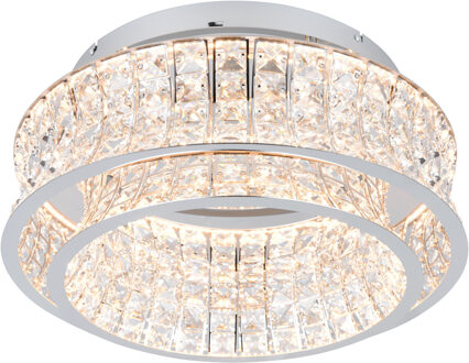 LED Plafondlamp - Trio Select Zevion - 1 Lichtpunt van 34 Watt - Dimbaar - Aanpasbare Lichtkleur - IP20 - Chroom - Metaal Zeer Warm Wit;Warm wit;Natuurlijk wit