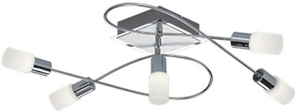 LED Plafondlamp - Trion Clupo - 20W - Warm Wit 3000K - Rechthoek - Mat Chroom - Aluminium - OSRAM LEDs Zilverkleurig