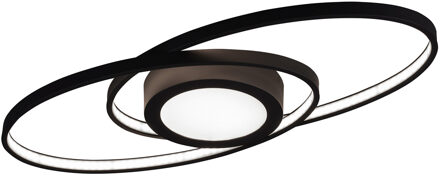 LED Plafondlamp - Trion Galon - 27W - Warm Wit 3000K - Dimbaar - Rond - Mat Antraciet - Aluminium Grijs