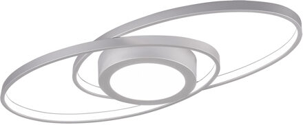 LED Plafondlamp - Trion Galon - 27W - Warm Wit 3000K - Dimbaar - Rond - Mat Titaan - Aluminium Zilverkleurig