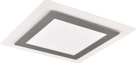 LED Plafondlamp - Trion Groan - 46W - Aanpasbaar kleur - Dimbaar - Vierkant - Mat Nikkel - Metaal Wit