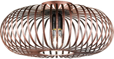 LED Plafondlamp - Trion Johy - E27 Fitting - Rond - Industrieel - Mat Koper - Aluminium - Philips - SceneSwitch Filament Koperkleurig