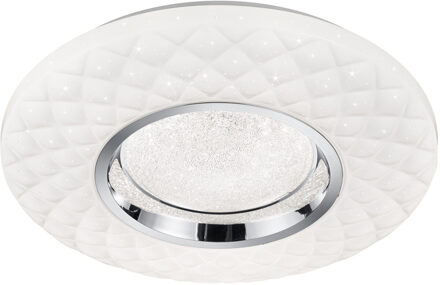 LED Plafondlamp - Trion Magum - 22W - Aanpasbare Kleur - Dimbaar - Afstandsbediening - Sterlicht - Rond - Mat Wit