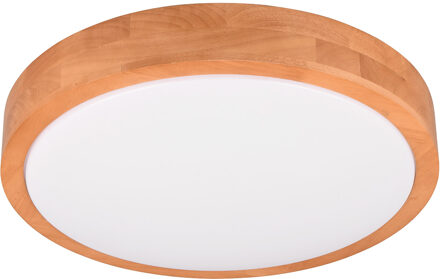 LED Plafondlamp - Trion Osea - 24W - Warm Wit 3000K - Dimbaar - Beige - Natuur Hout