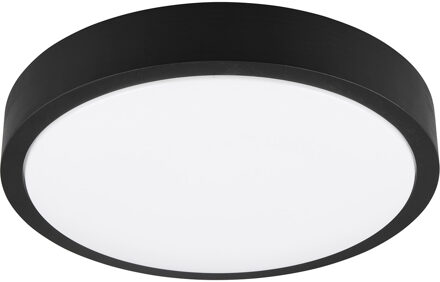 LED Plafondlamp - Trion Osea - 24W - Warm Wit 3000K - Dimbaar - Zwart - Natuur Hout