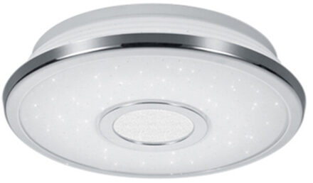 LED Plafondlamp - Trion Osirina - 12W - Warm Wit 3000K - Dimbaar - Sterlicht - Rond - Glans Chroom - Kunststof Zilverkleurig