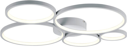 LED Plafondlamp - Trion Rondy - 49W - Warm Wit 3000K - Dimbaar - Rond - Mat Zilver - Aluminium Zilverkleurig