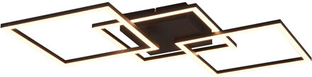 LED Plafondlamp - Trion Square - 31W - Warm Wit 3000K - Vierkant - Mat Zwart - Metaal