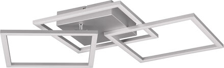 LED Plafondlamp - Trion Square - 31W - Warm Wit 3000K - Vierkant - Titaan- Metaal Zilverkleurig