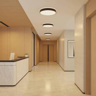 LED plafondlamp Vanida, zwart, Ø 60 cm, omhoog/omlaag zwart, wit