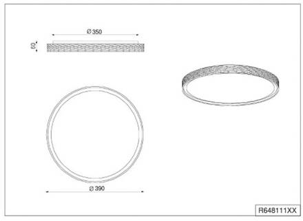 LED plafondlamp Varda, wit, Ø 39 cm, afstandsbediening