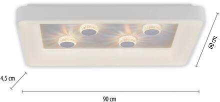LED plafondlamp Vertigo, CCT, 90x60 cm, wit