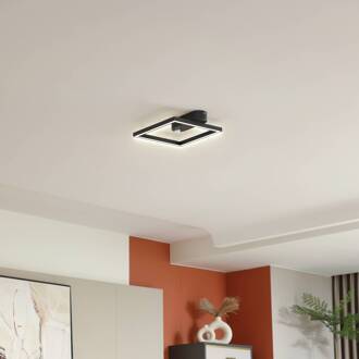 LED plafondlamp Yulla, 34 cm, zwart, sensor